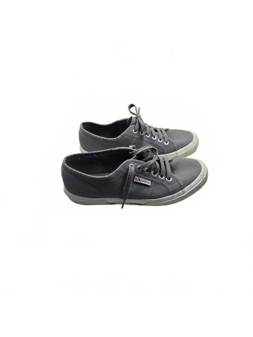 Superga 2750 Cotu Classic Gray Canvas Sneakers Women's US 8 EU 41 Good Condition